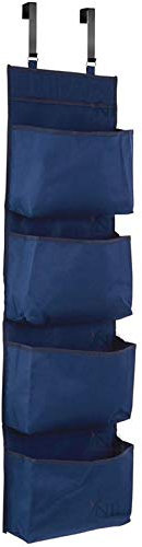 NEW 4 SECTION OVER DOOR HANGING WARDROBE STORAGE UNIT CLOTHES SHOE ORGANISER IN Polyester Polyester (BLUE)