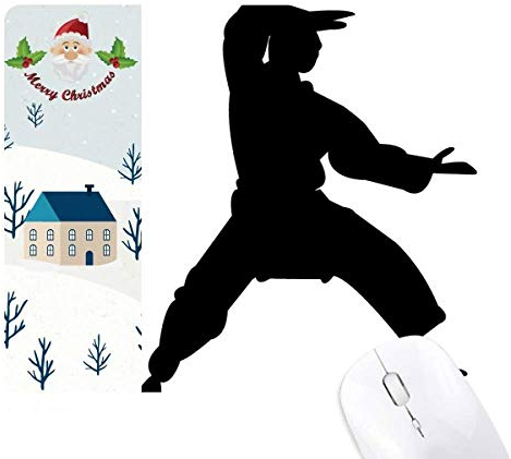 Mauspad mit chinesischem Kampfkunst, Shaolin, Kung Fu-Muster, Weihnachtsmannhaus, Geschenk