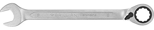 BRILLIANT TOOLS BT013819 Ratchet Ring Spanner Switchable 19 mm [Powered by KS Tools]