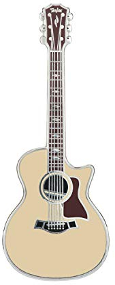 Geepin Emaille-Gitarren-Anstecker | Hochwertige Taylor Mini-Brosche | 52 mm | Tragbar am Rucksack, T-Shirt, an der Jacke, Krawatte etc. | In ansprechender Gitarrenkoffer-Box | Tolles Geschenk…
