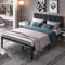 YITAHOME Metallbett Bettrahmen Rahmenbettgestell mit Stahllatten, Gepolstertes Plattformbett mit verstellbarem Kopfteil, kein Boxspring erforderlich/Matratzenunterbau,155x209cm
