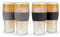 Host Beer Freeze Verres à bière rafraîchissants, Plastique Double paroi Isotherme réfrigérant, Peuvent être congelés, avec Gel réfrigérant | Pinte à congeler, Lot de 2, 473 ML- Noir et Gris (10017)