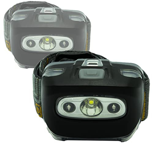 MMOBIEL 2 pièces Lampe Frontale Flash à LED 1000 lumens 7 Modes, résistante à l'eau pour matériel de Camping, extérieur, Urgence, Course, incluant Un Bandeau réglable et Une Lampe de sécurité Rouge.
