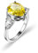 Banemi Ring Damen Freundschaft, Ring für Zeigefinger Damen Versilberter Gelb Zirkonia Birne Damen Partyschmuck Größe 57 (18.1)