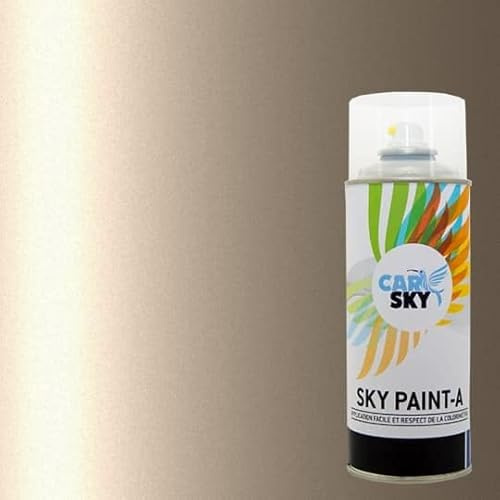 CARSKY Bombe peinture carrosserie compatible avec Renault CHAMPAGNE MET 843 et vernis brillant -> 2 aérosols 400ml
