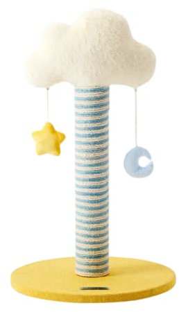 Habiba Cat Tree Creativity Cat Tree White Cloud Modeling, Cat Activity Tower with Colorful Jute Scratching Posts, Protect the Furniture Indoor