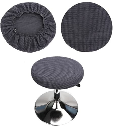 HuaLiSiJi Hockerbezug Rund 30-40cm Bezug Hocker Rund Elastischer Hocker Rundbezug, Waschbar Pflegeleicht Weich und Langlebig,für Runde Oder Quadratische Hocke (1 Stück Grau)