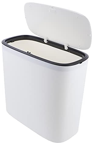 Mipcase Plastic Trash can with Lid - Slim Design 31.5 X 31 X 15Cm Waste Bin for Kitchen Bathroom and Office Use