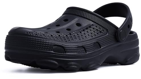 Beslip Womens Mens Garden Clogs Shoes with Arch Support Unisex Comfort Slip-on Sandals, Black 39 (7.5 Women/6 Men)