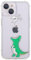 CHEORFAY iPhone 14 Case, Clear Transparent Flexible Soft Silicone TPU Bumper Buffer Shockproof Protective Cover with Cute Funny Pattern Design for iPhone 14 - Dinosaur
