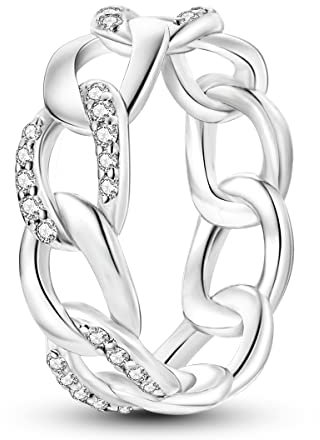 NARMO 925 Sterling Silber Ring Cubic Zirkonia Ring für Frauen Größe 60mm