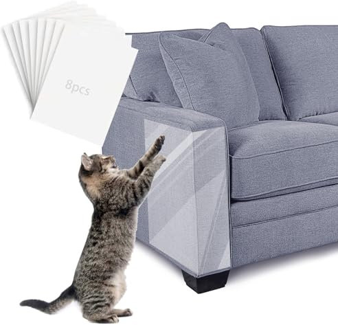 Katzen Kratzschutz Folien(30.5cm*43cm),Kratzschutz Sofa Katze, Anti Kratz Folie Für Katzen,Katzen Kratzschutz,Extrem Starker Halt -Kratzschutz Katze Für Sofa, Tür, Wand Etc. (8pcs)