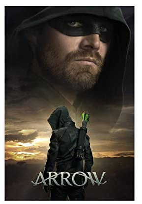 Stephen Amell As Arrow Staffel 7 Classic Superhelden Cover Art Deco Poster Leinwand Poster Wandkunst Dekor Druck Bild Gemälde für Wohnzimmer Schlafzimmer Dekoration ungerahmt 30 x 45 cm