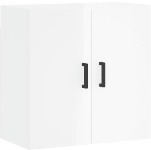 vidaXL Wandschrank, Hängeschrank mit viel Stauraum, Wandmontage Badschrank Medizinschrank, Aufbewahrungsschrank für Wohnzimmer, Hochglanz Weiß Holzwerkstoff
