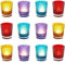 12er Set Orientalisches Glas Windlicht Alian 6,5cm groß Bunt | Orientalische Glas Teelichthalter orientalisch | Marokkanische Windlichter aus Glas als Dekoration | 12 Stück