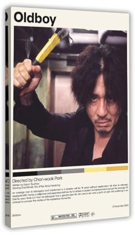 NEDOES Oldboy – Chan-wook Park, minimalistisches Filmposter auf Leinwand, Schlafzimmer, Dekoration, Sport, Landschaft, Büro, Raumdekoration, Geschenk, Rahmen-Stil, 60 x 90 cm