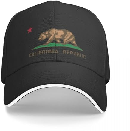 BEABAG Basecap California Republic Baseballkappe Bommelmütze Snapback Cap Caps Herren Cap Damen