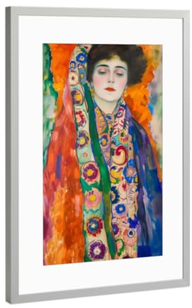 artboxONE Poster mit Rahmen Silber 45x30 cm Fräulein Lieser von Carina - gerahmtes Poster