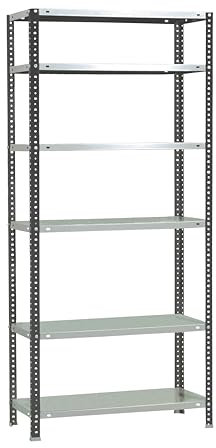 PROREGAL Schraubregal Panda Tall | HxBxT 200x80x40cm | 6 Fachböden | Fachlast 100kg | Anthrazit-Weiß | Regal Standregal Aufbewahrungsregal
