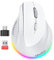 MEETION Ergonomische Maus, Kabellose Vertikale Maus RGB Wiederaufladbare Funkmaus für Bluetooth(5.2 + 3.0) & USB-A mit USB-C Adapter 4 Einstellbare DPI für Mac/Windows/Andriod/PC/Tablet/iPad Grau