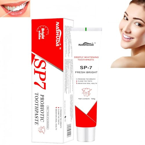 SP-7 Ultra Whitening Zahnpasta, probiotische Zahnpasta zur Aufhellung und Fleckenentfernung, Zahnpasta zur Tiefenreinigung, frischer Atem, Zahnschmelz stärkende Zahnpasta (1)