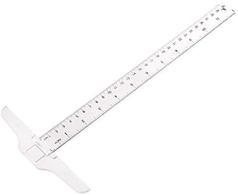 Holzbearbeitungs-Lineal, T-Form, quadratisches Lineal, 30 cm, T-Lineal, klar, transparent, Messwerkzeug, gerade, metrisch