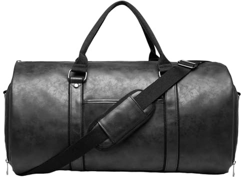 Garment Duffle Bags for Travel, Convertible Suit Carrier Large Bag | 2 en 1 Leather Dress Suitcase, Suit Bag with Shoes Compartment, Business Trip Travel Duffle, Vacation Garment Bag for Men,, N