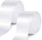 2 Rollen Weiss Schleifenband Breit, 50 mm x 22 m Geschenkband Weiss, Geschenkband Stoff Breit Satin Schleifenband Weiß für Geschenkverpackungen, Kuchendekoration, Einladungsdekoration