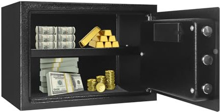 Tresor Safe mit ZahlenschlossSchranktresore Möbeltresor,22L Elektronischer fürBargeld, Eigentumsurkunden, Ausweise, Schmuck, Luxusgüter, Gold