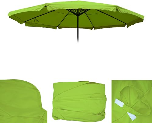 Ersatz-Bezug für Sonnenschirm Meran Pro, Gastronomie Marktschirm mit Volant Ø 5m, Polyester - hellgrün