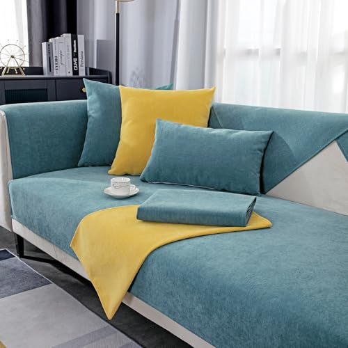 GRUYWC Chenille Sofabezug, Rutschfester Couch üBerzug, Hund Katze Sofaschoner, 1/2/3/4 Sitzer Sofa üBerwurf, füR U Form/L Form Sektionssofa