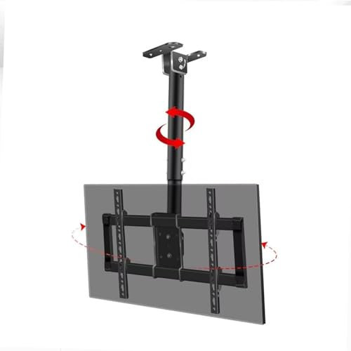 CAFIEDR Aioneer Adjustable Ceiling TV Mount Bracket - Ceiling TV Mount, LCD TV 360 Degree Rotating Frame Stand, Fits 37-85inch TVs, 600x400mm, with Loading 176 Lbs