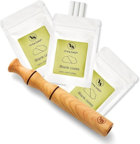 Inalatore per aromaterapia per oli essenziali, smettere di fumare, diffusore personale in legno per oli essenziali, con 3 stoppini in cotone bianco