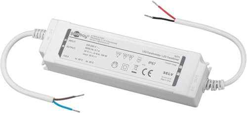 goobay LED-Trafo 24V (DC), 100W, IP67, nicht dimmbar, 24V Netzteil, Trafo für Outdoor- und Feuchtraumbereich, ideal für Bad-, Garten-, Teich- und Poolbeleuchtung, 74769