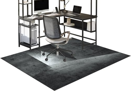 Bodenschutzmatte Gaming Bürostuhl Unterlage Stuhlmatten Schreibtischstuhl Rutschfest, Bürostuhlunterlage Gaming Teppich Bürostuhl Matte Schreibtischstuhl für Hartböden und Teppiche 160 x 230 cm
