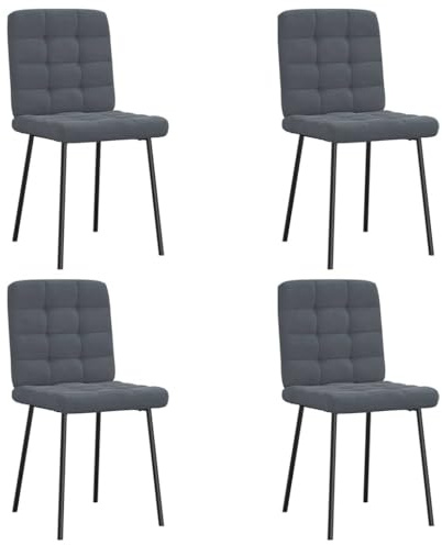 YuuSsea Esszimmerstühle 4er-Set, Dunkelgrau Samt, Moderne Polsterstühle mit Metallbeinen für Esszimmer, Küche, Wohnzimmer