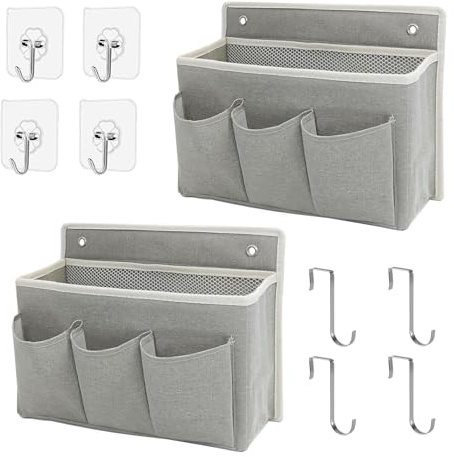 Dermalyx 2 Stück Wand Organizer Tasche Hängekörbe Mit Großer Mesh Abteilung Und 3 Taschen Tür Organizer Platzsparend Aufbewahrung Für Schlafzimmer Wohnmobil Camper