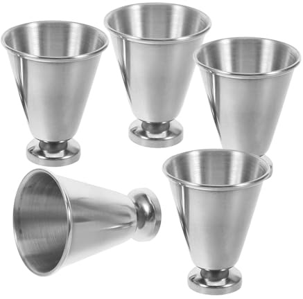 Toyvian 5Pc Stainless Steel Holy Communion Cups Set 30Ml Small Juice Holders for Church Services Religious Gatherings Reusable Worship Service Drinkware