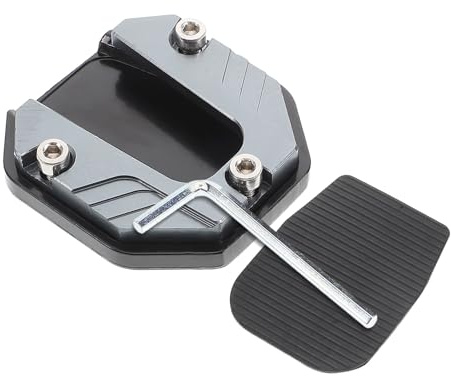Hemobllo Motorrad Seitenständer Verlängerung Aluminium Ständerauflage rutschfest Vergrößert Fußplatte Stabil für Motorradständer Zubehör