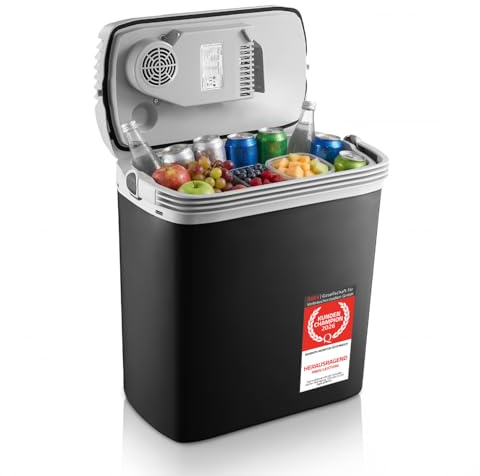 TZS First Austria - Thermoelektrische Kühlbox 24L - 3-fach Stromversorgung inkl. USB-C PD 3.0-52W Kühlen & Wärmen - Auto & Camping - Schwarz/Grau