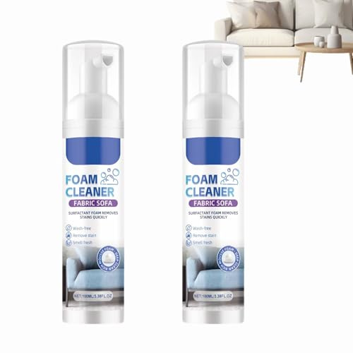 No Rinse Fabric Cleaner Für Sofas Und Autositze, Hebt Schnell Flecken Und Schmutz Auf Haushaltsschaumreiniger, Matratzenfleckenentferner-Schaumspray,Tiefenreinigungs-Polsterschaumreiniger. (2PCS)