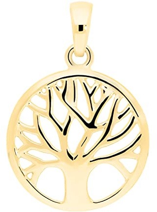My Gold Damen Herren Anhänger Gold 375 Lebensbaum (Ohne Kette) Echtes Gelbgold (9 Karat) Ø 14mm Baum Botany