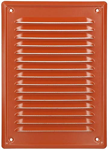 KOTARBAU® Griglia di ventilazione 230 x 165 mm con rete rosso mattone aerazione areazione metalica da sovrapporre