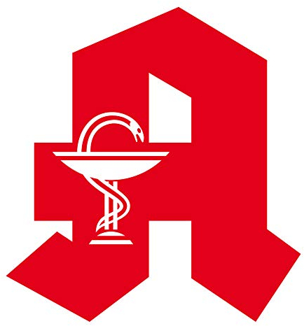 Aufkleber Tattoo A 40cm rot mit Aeskulap Stab Natter Apotheke Symbol Zeichen Logo Deko Folie
