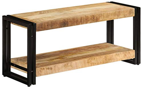 Festnight Mesa para TV Mueble TV Salón Mesa Televisión con un Estante 90x30x40 cm Madera Maciza de Mango