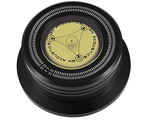 Socobeta Record Weight Turntable 50Hz Turntable Disc Record Stabilizer Clamp with Bubble Level for LP Record Player(Black)