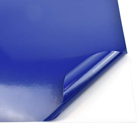 EVG Evergreen Goods 10 Sheets A4 Colour Self Adhesive Waterproof Matte/Glossy Craft Vinyl (Sticky Backed Plastic) for Die Cutting Machines (Navy Blue (Glossy))