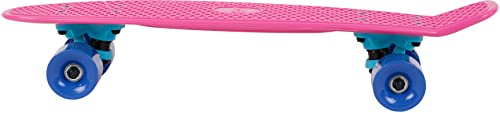 Skateboard Cruiser Mini Board, Retro-Style für Kinder & Jugendliche, Komplettboard, Pennyboard, Anfänger (Rosa)
