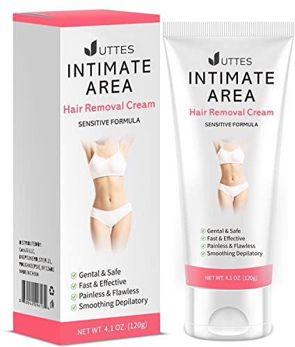 Intimate/Private Hair Removal Cream for Women, for Unwanted Hair in Underarms, Private Parts, Pubic & Bikini Area, Painless Flawless Depilatory Cream, Sensitive Formula Suitable for All Skin Types