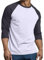 Herren Raglan Baseball Tee Shirt - Casual T-Shirts, 3/4 - Charcoal / H.grey, L